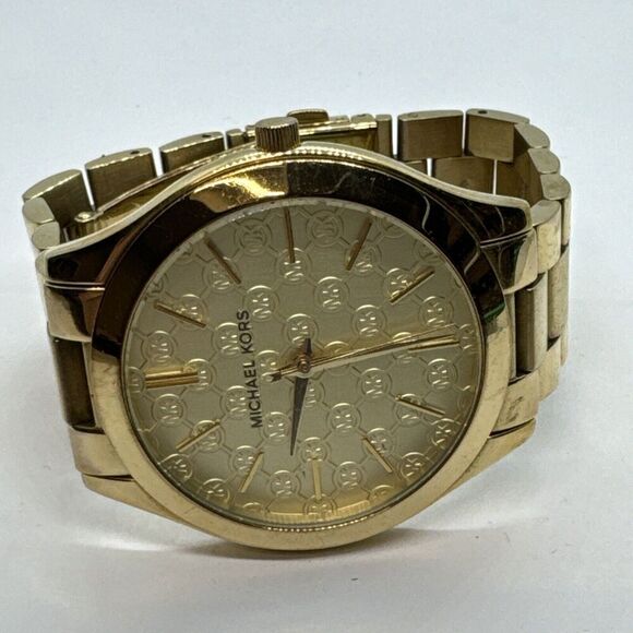 Michael Kors Slim Runway MK3335 Women's Gold Tone Analog Dial Wrist Watch JNA625 - Picture 5 of 11